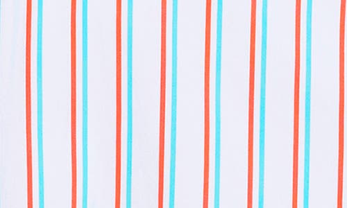 Frank & Eileen Relaxed Button Up Shirt In Jade Orange Double Stripe