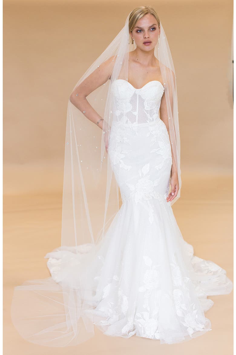 Ottiline Crystal Cathedral Veil (Nordstrom Exclusive), Main, color, IVORY