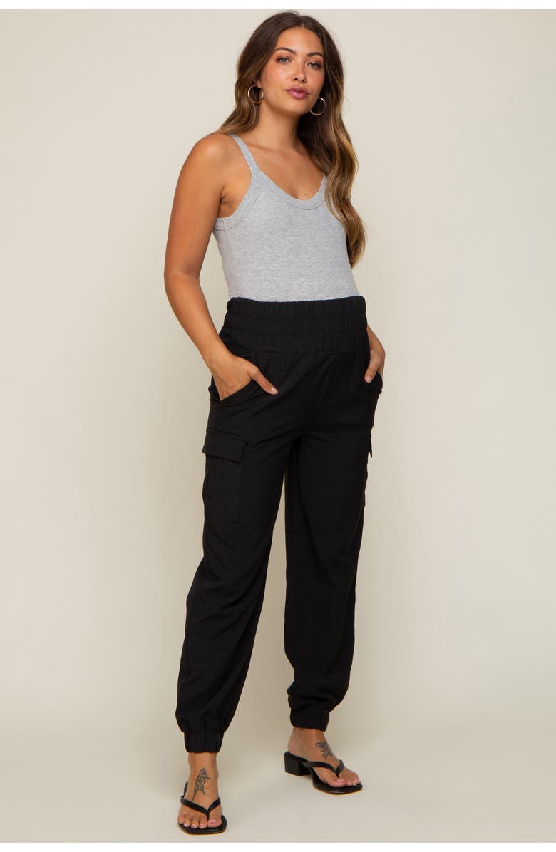 PinkBlush Cargo Pocket Joggers, Main, color, Black