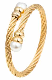 Sibelle Faux Pearl Twisted Cable Bracelet