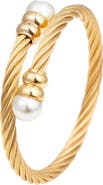 EYE CANDY LOS ANGELES Sibelle Faux Pearl Twisted Cable Bracelet