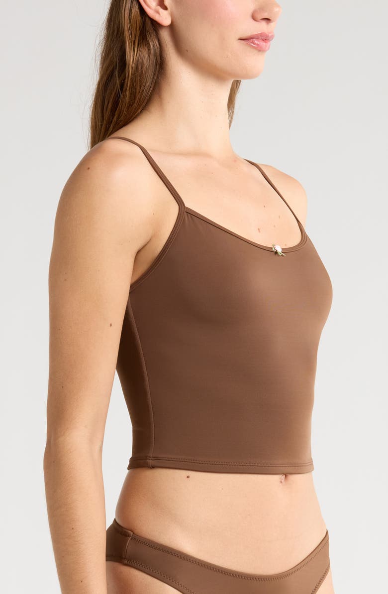 PacSun Rosie Tankini Top, Alternate, color, Chestnut/ Light Pink Rose