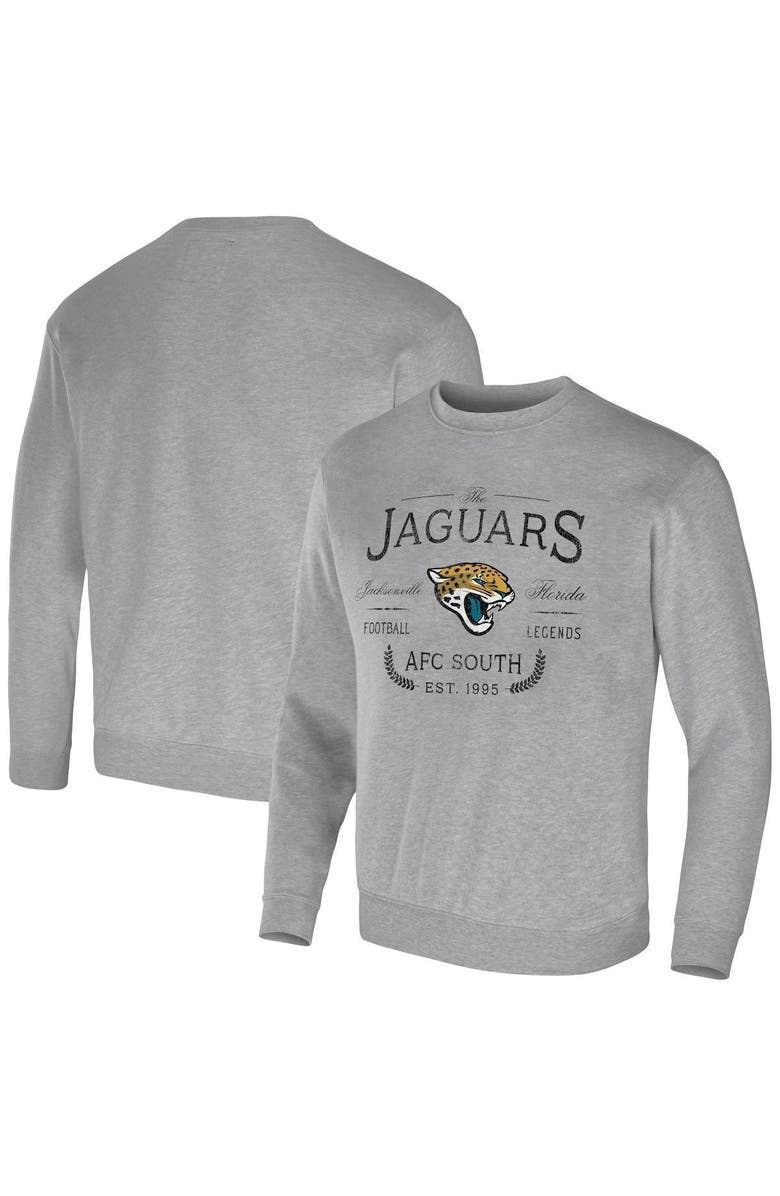 NFL X DARIUS RUCKER Men's NFL x Darius Rucker Collection by Fanatics Heather Gray Jacksonville Jaguars Pullover Sweatshirt, Main, color, 