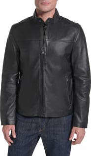 Cole Haan Leather Moto Jacket