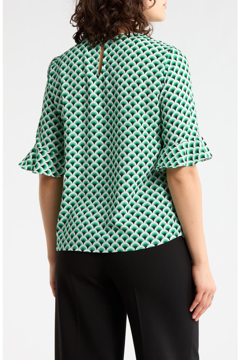 Crewneck Ruffle Sleeve Top, Alternate, color, HOLLY GREEN