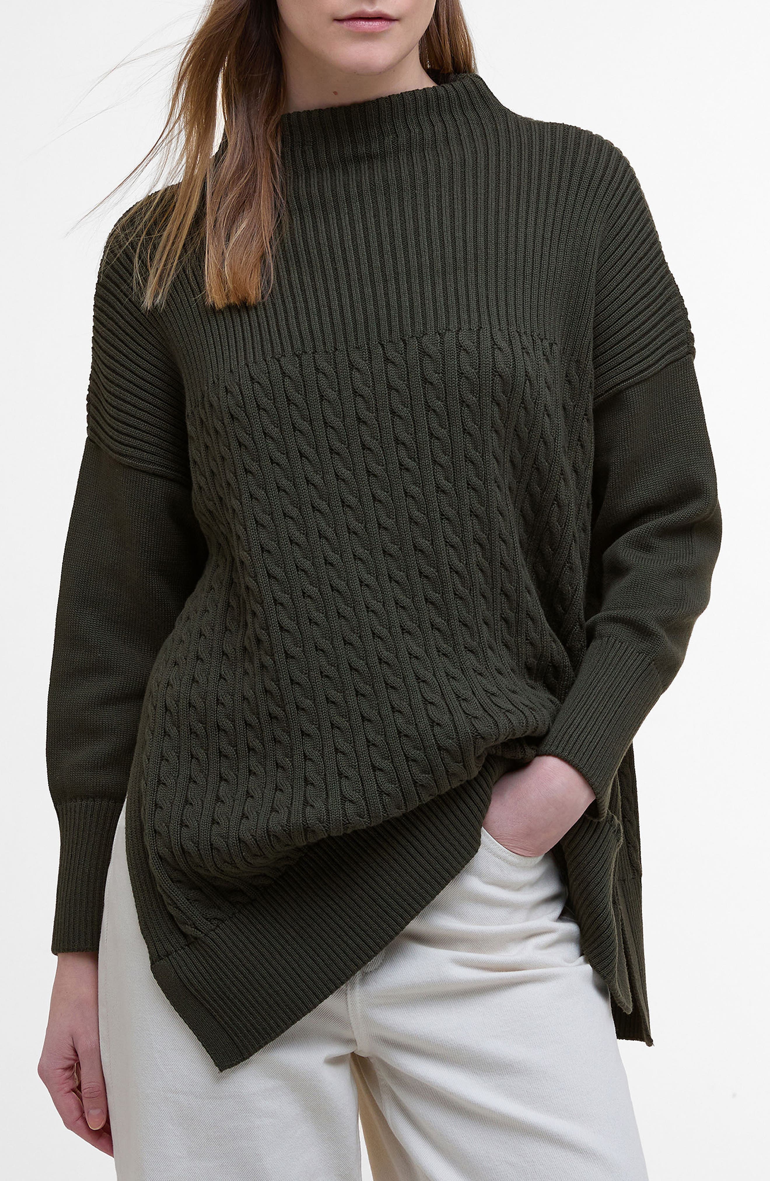 Guernsey Mix Stitch Cotton Cape Sweater