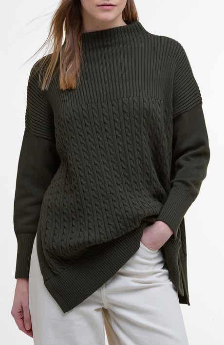 Guernsey Mix Stitch Cotton Cape Sweater
