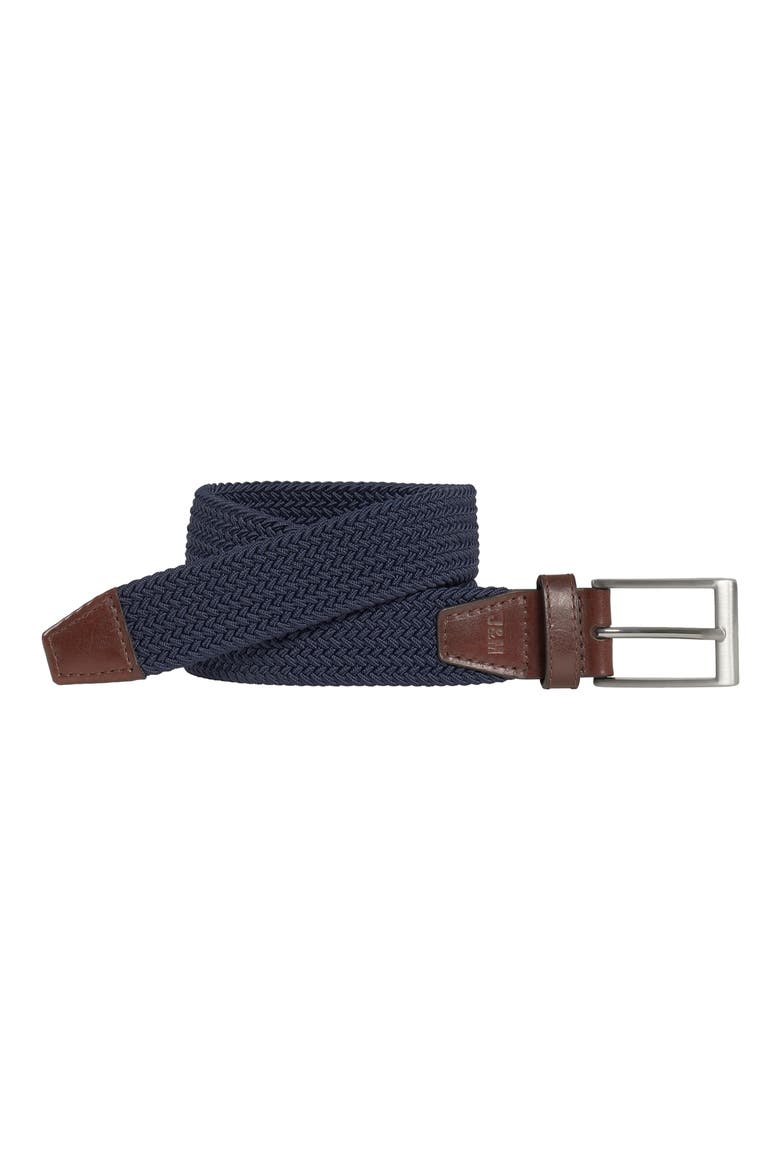Kids' Woven Stretch Belt, Main, color, NAVY