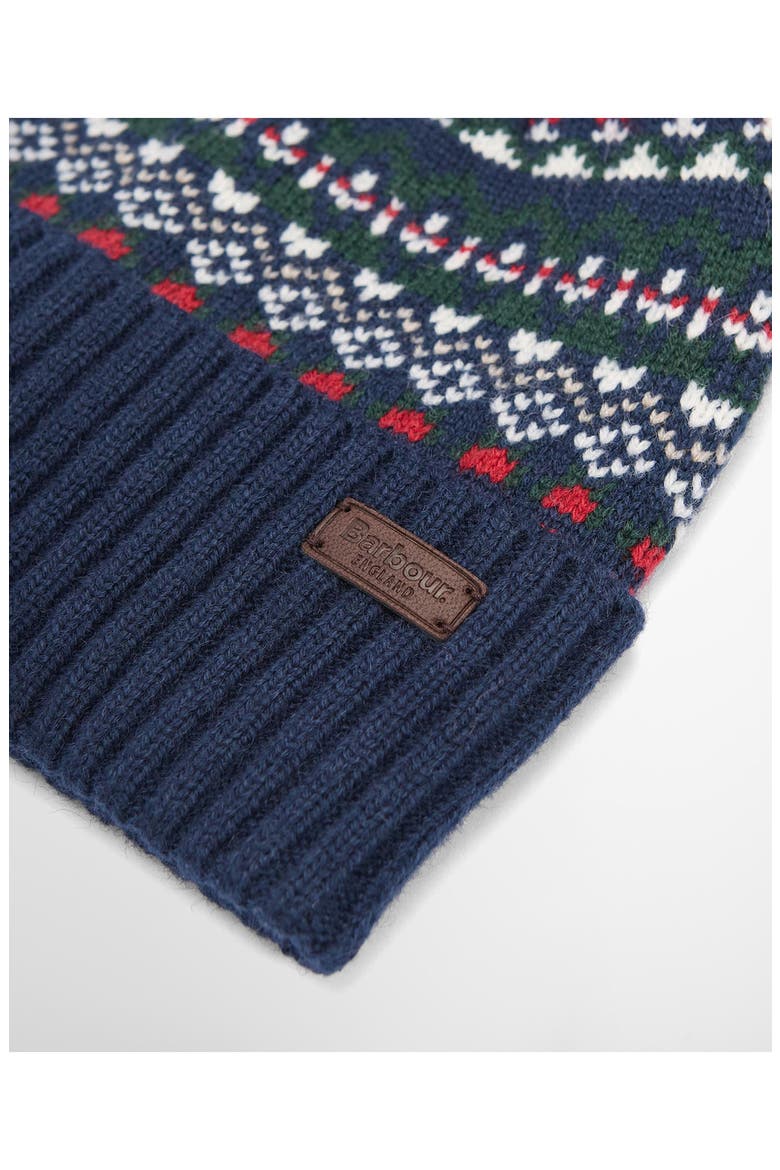 Marlow Fair Isle Pom Beanie, Alternate, color, NAVY/ EVERGREEN