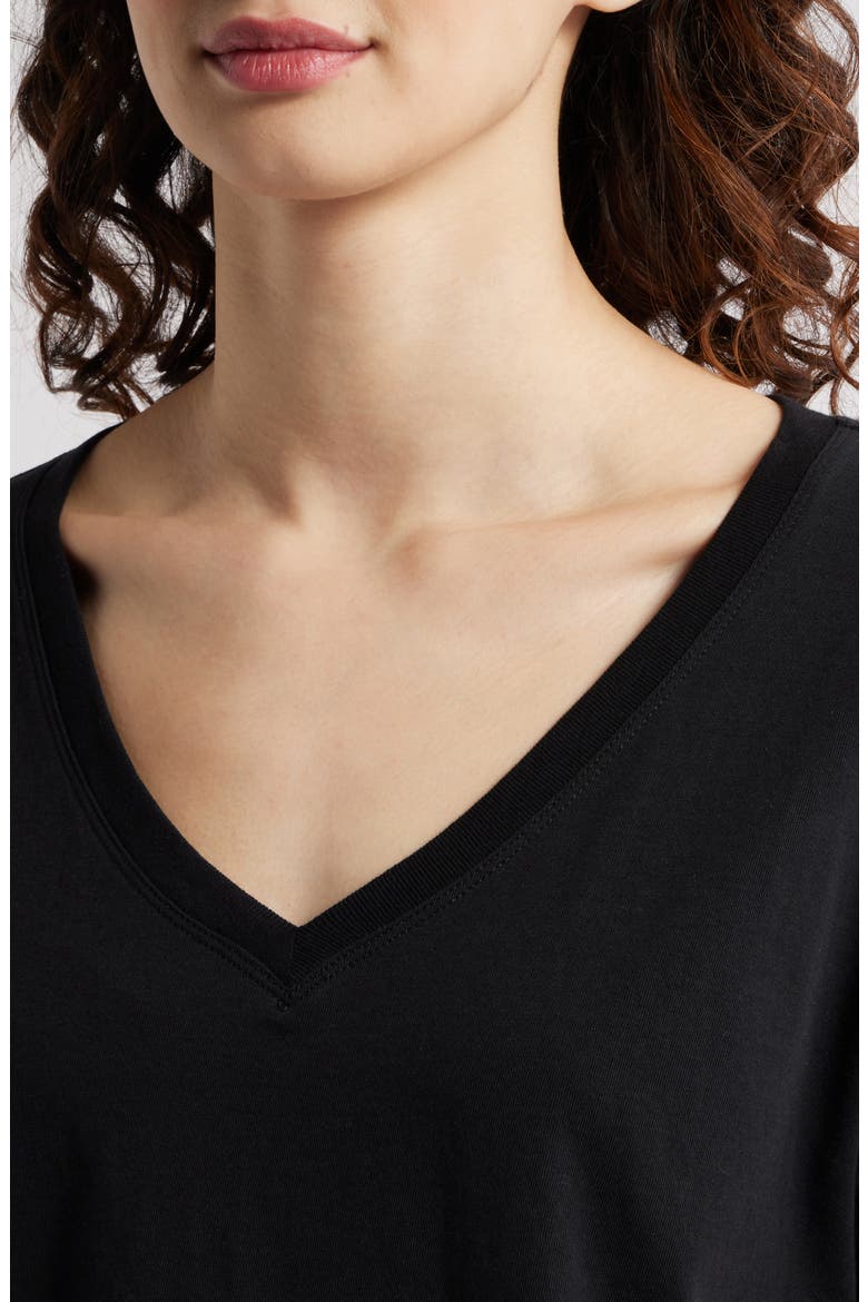 Core Cotton V-Neck T-Shirt, Alternate, color, BLACK