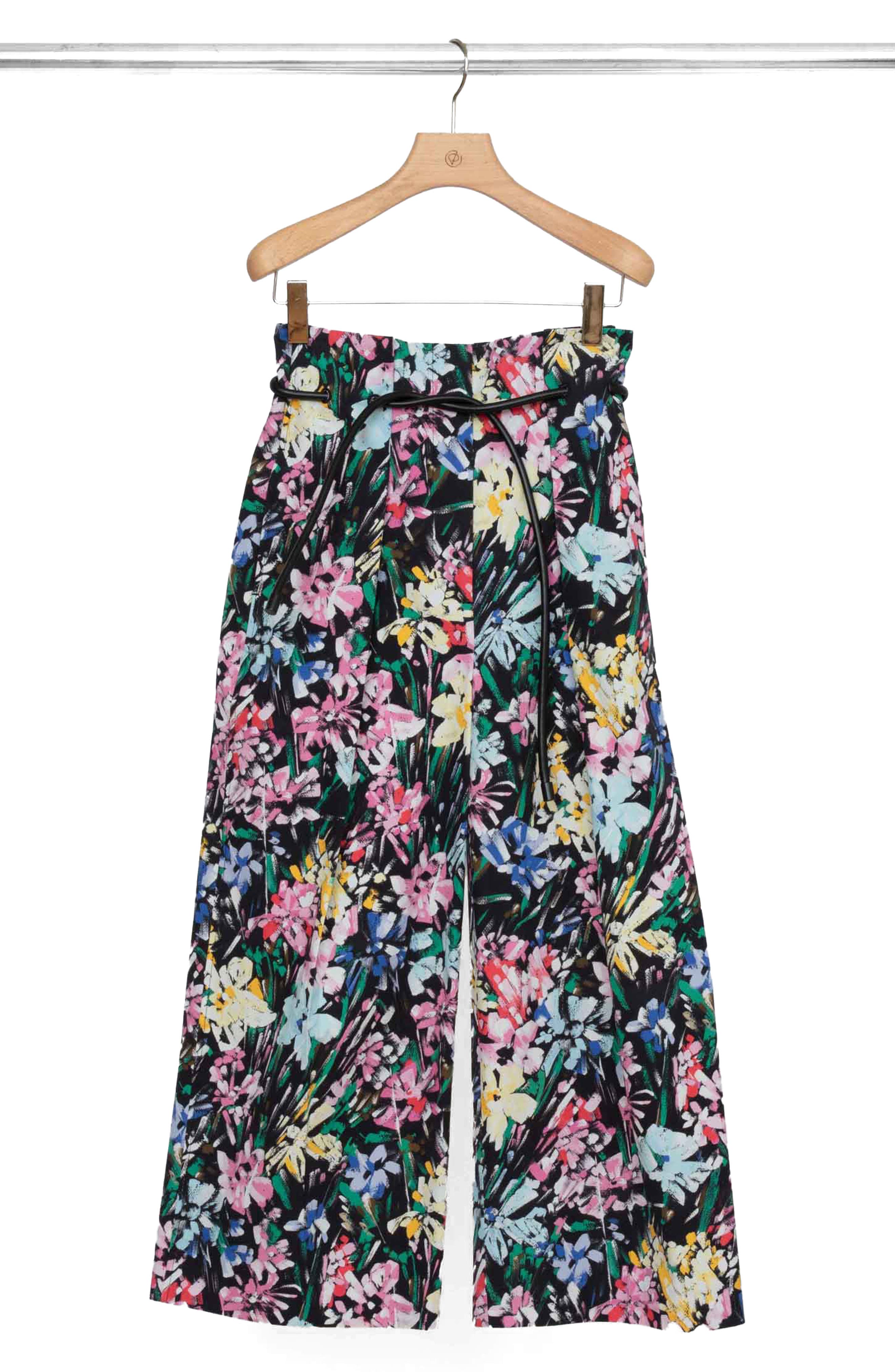 Flowerworks Print Crop Wide Leg Pants