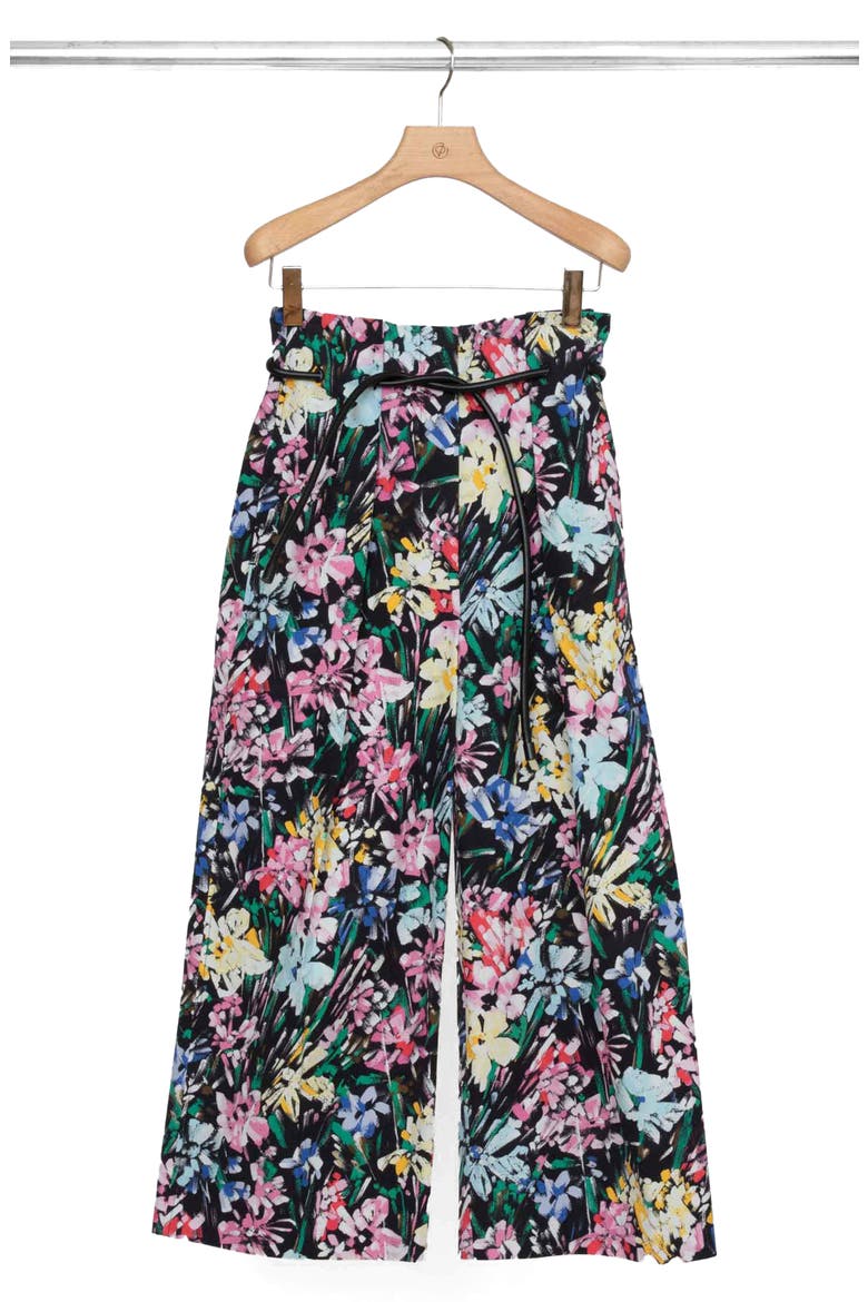Crop Wide Leg Pants, Main, color, BLACK MULTI