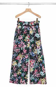 Flowerworks Print Crop Wide Leg Pants