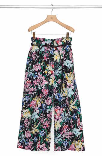 Flowerworks Print Crop Wide Leg Pants