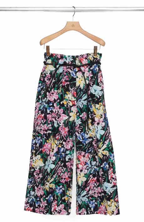 Flowerworks Print Crop Wide Leg Pants