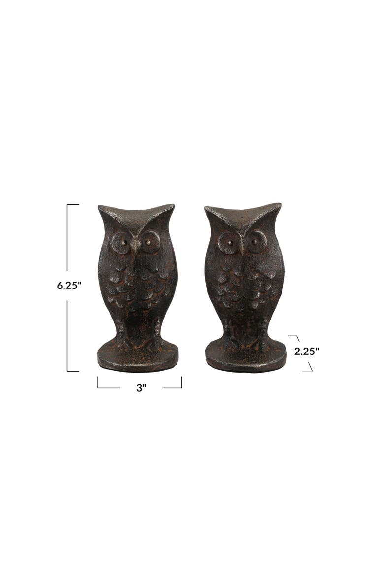 Cast Iron Owl Bookends in Nickel, Alternate, color, Nickel Finish