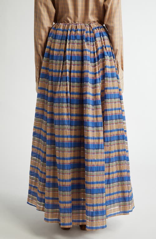 Shop Eenk Check Organza A-line Skirt In Blue Multi