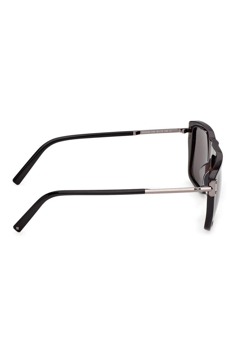 56mm Square Sunglasses, Alternate, color, BLACK / COGNAC MCM / SMOKE