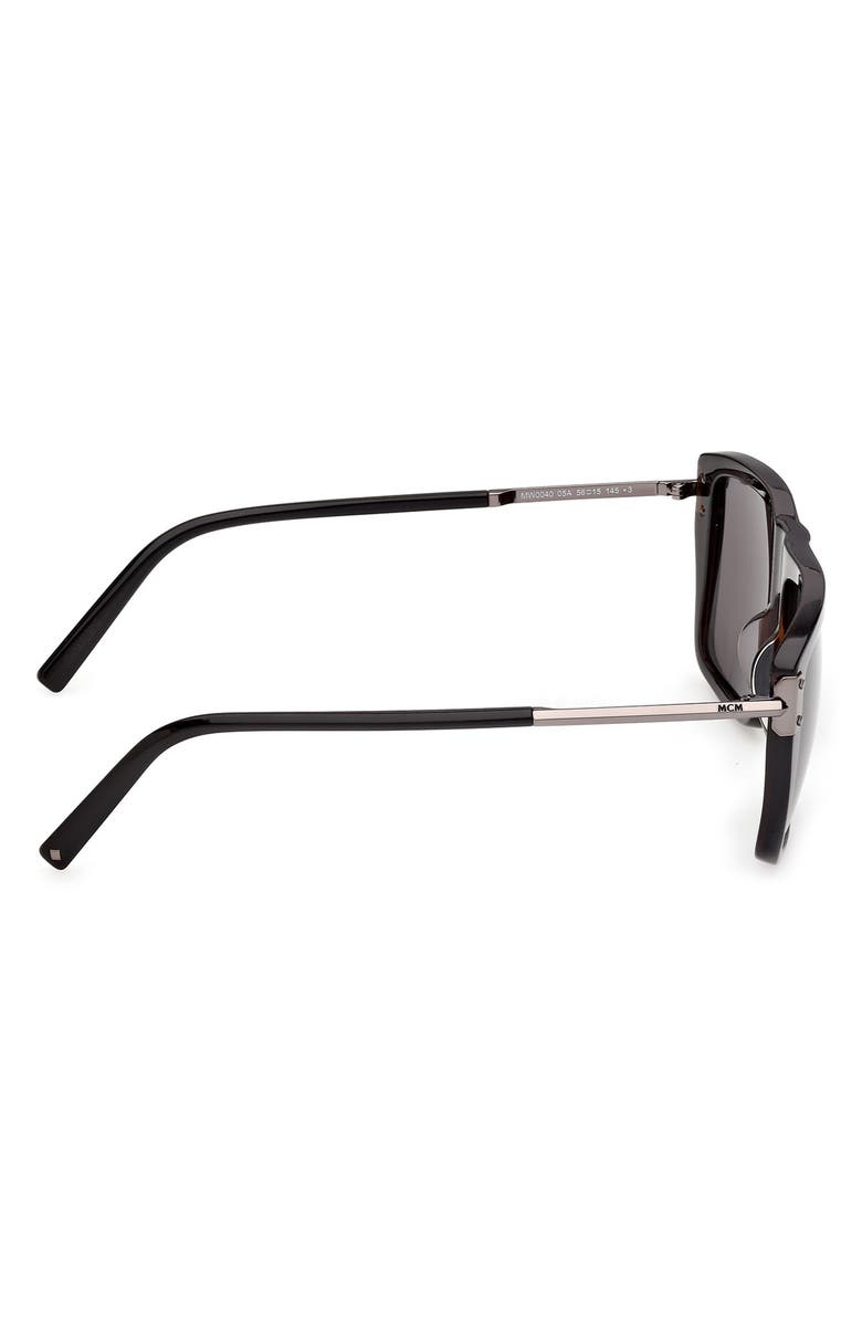 MCM 56mm Square Sunglasses, Alternate, color, Black / Cognac Mcm / Smoke