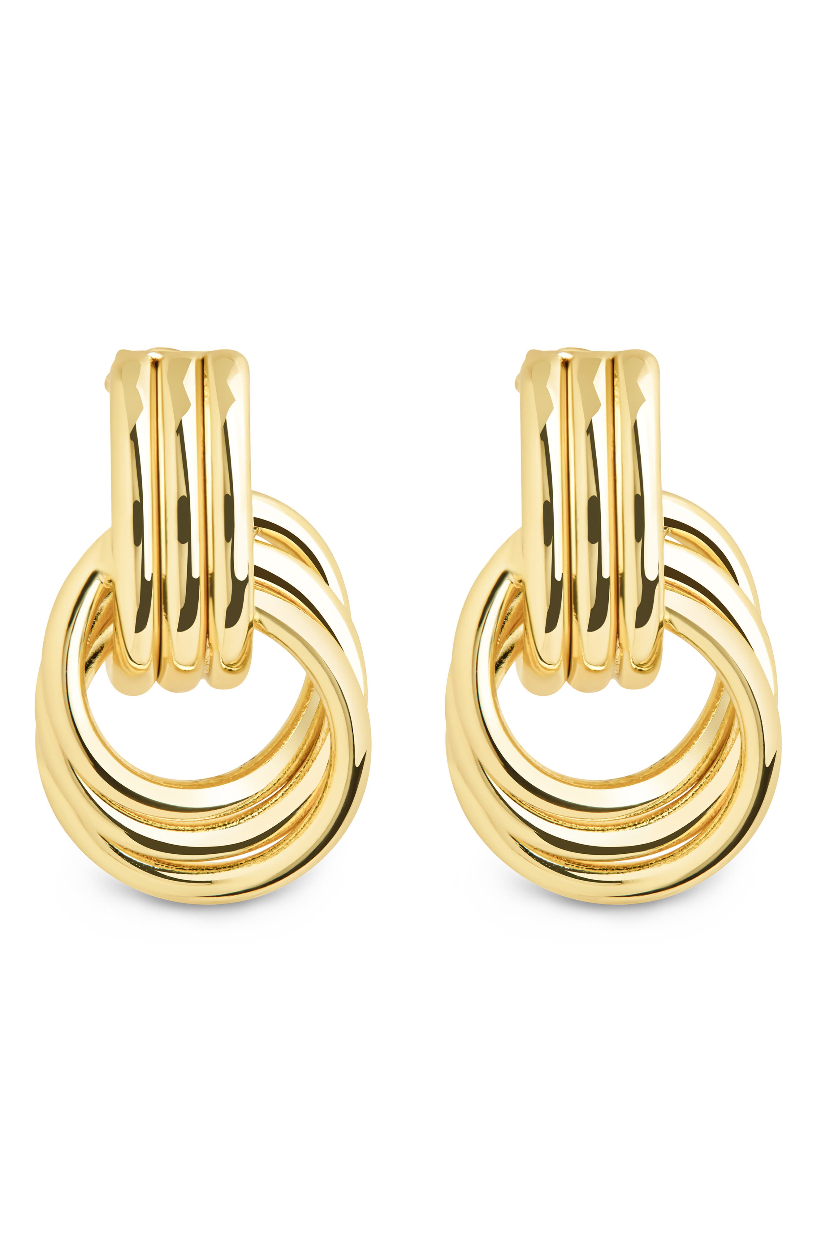 Sterling Forever Harvey Textured Door Knocker Earrings