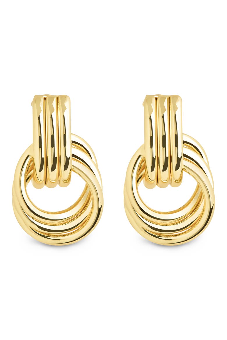 Harvey Textured Door Knocker Earrings, Main, color, GOLD