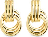 Sterling Forever Harvey Textured Door Knocker Earrings