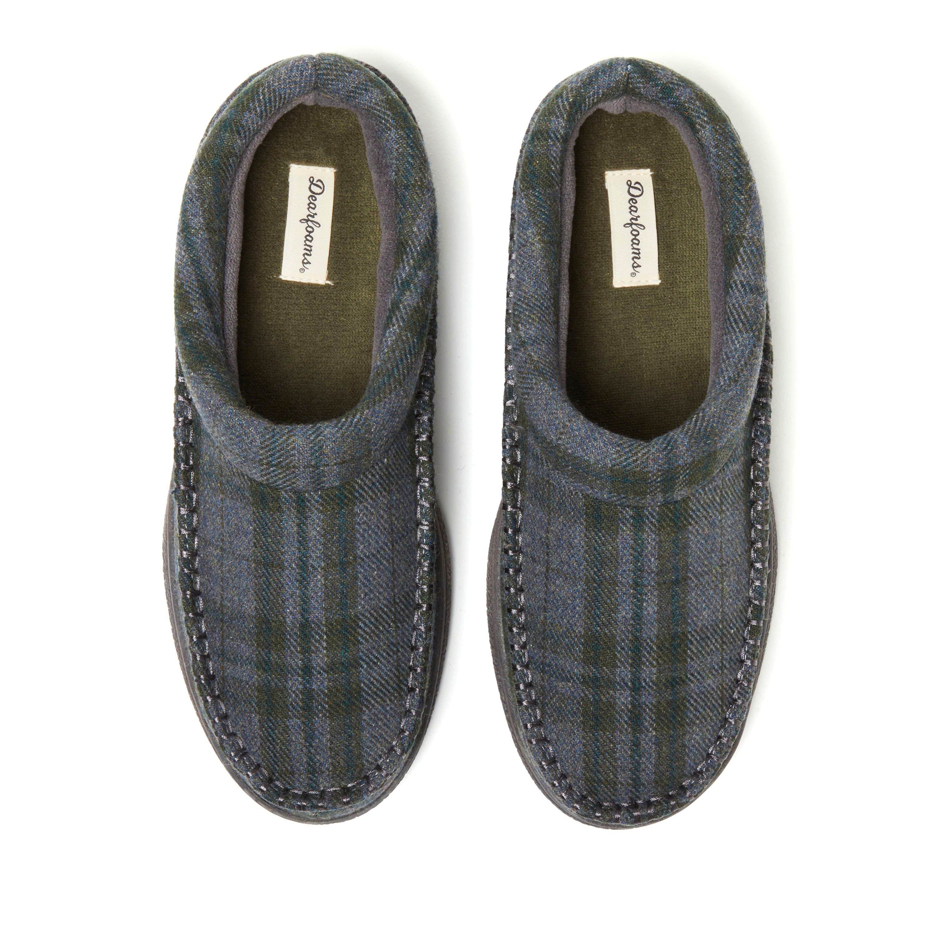 Thompson Plaid Moccasin Toe Clog Slipper, Alternate, color, Blue