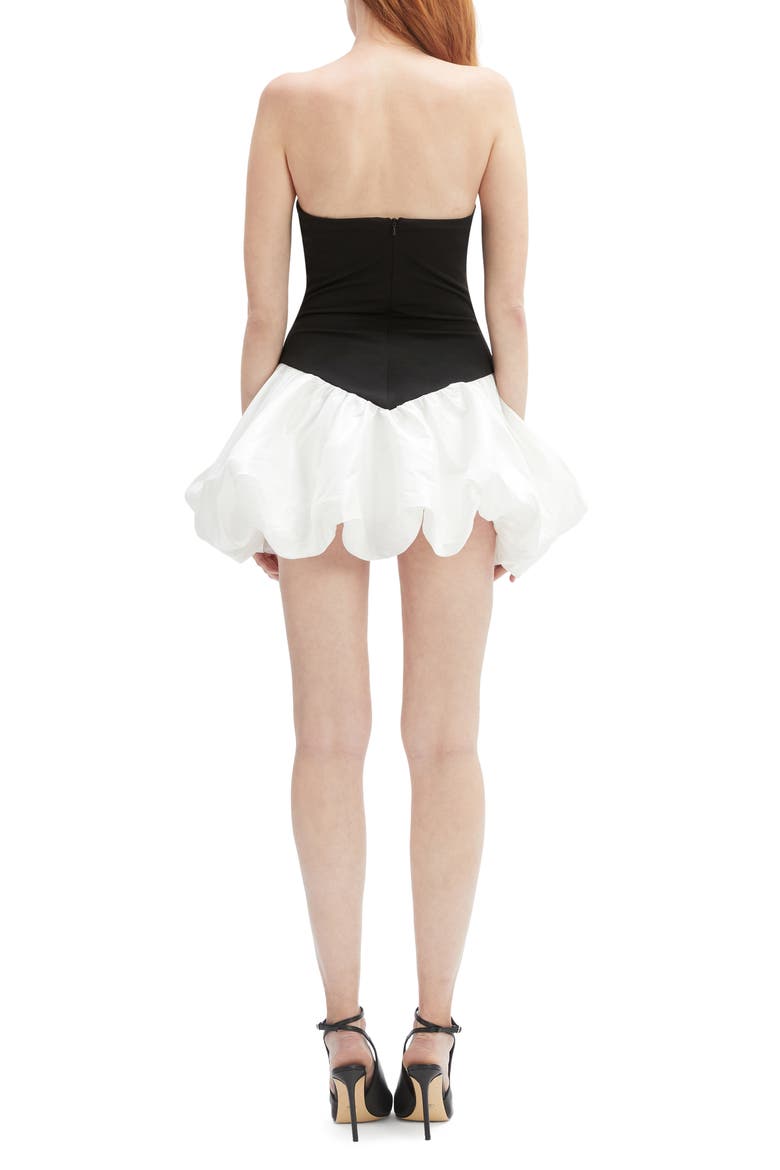 Vega Strapless Minidress, Alternate, color, BLACK/ WHITE