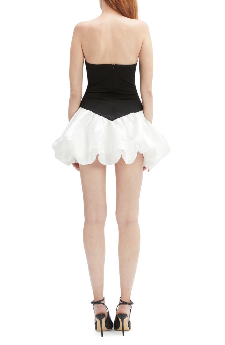Bardot Vega Strapless Minidress, Alternate, color, Black/ White