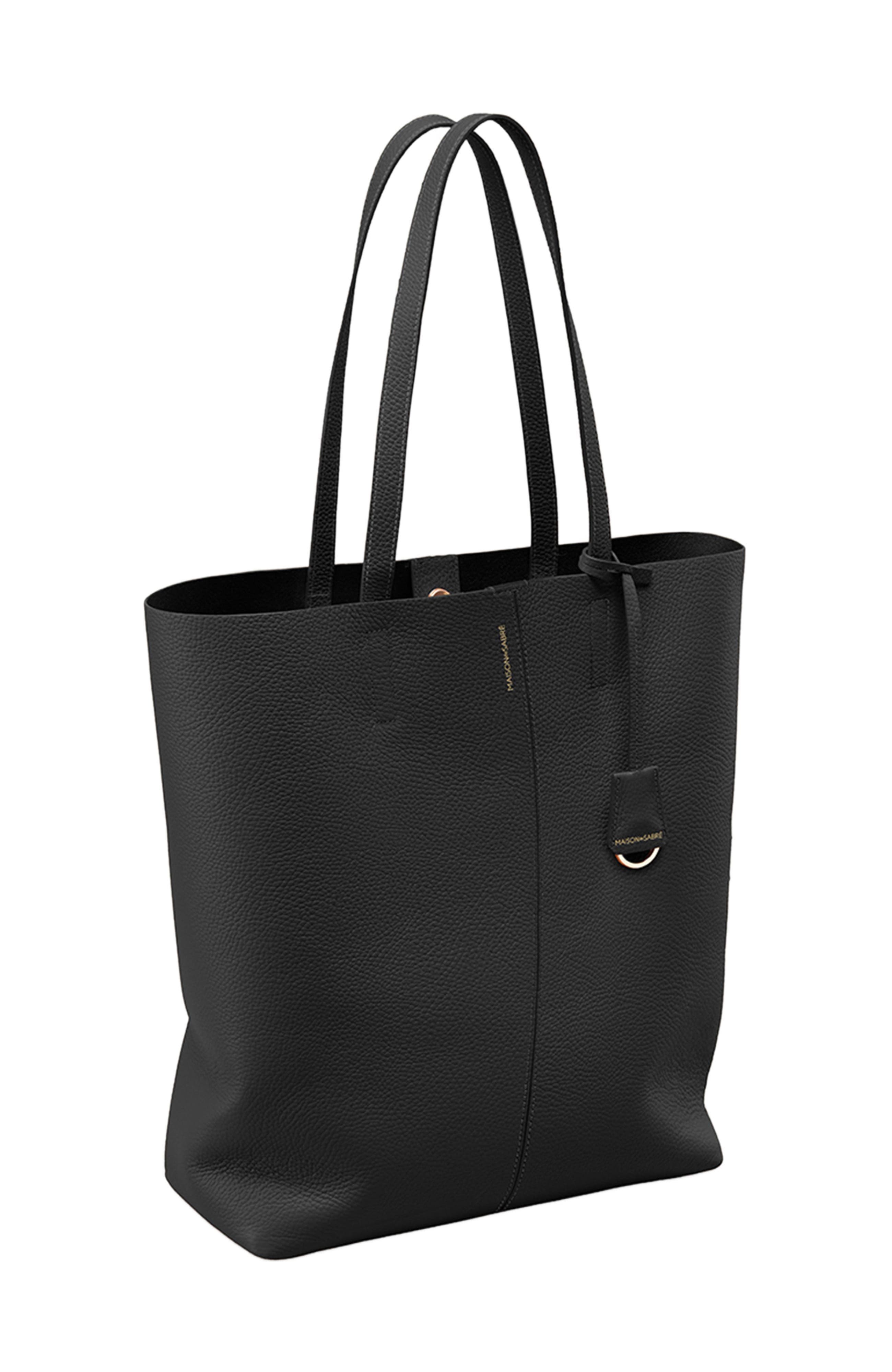 MAISON de SABRÉ Tall Leather Soft Tote, Alternate, color, Rouge Noir