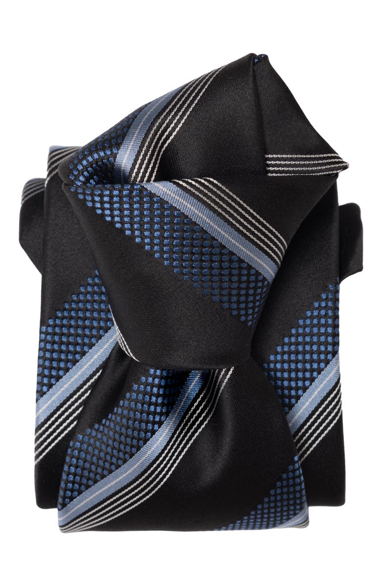 Elizabetta Corso - Silk Jacquard Tie for Men, Alternate, color, Black
