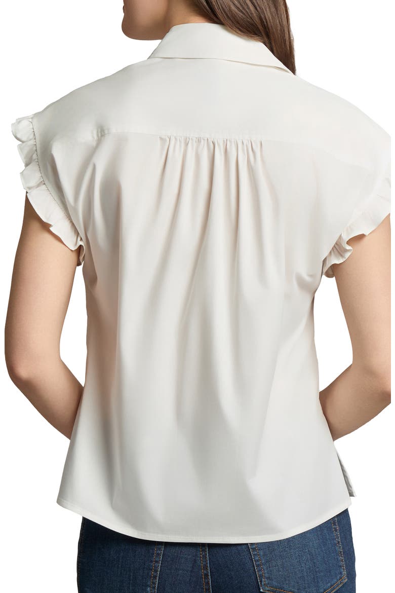 Ruffle Sleeve Button-Up Shirt, Alternate, color, NYC WHITE