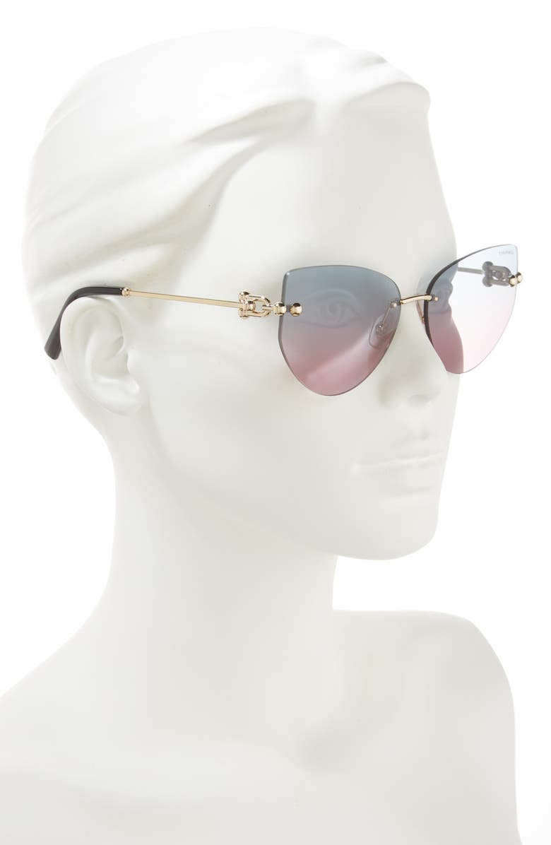 Tiffany & Co. 60mm Gradient Butterfly Sunglasses, Alternate, color, 