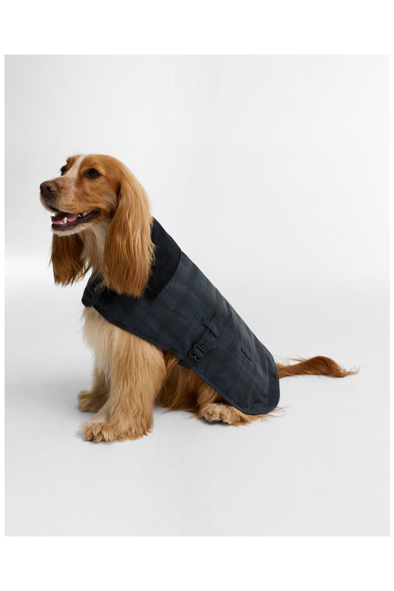 Ambleside Wax Dog Coat, Alternate, color, NAVY TARTAN