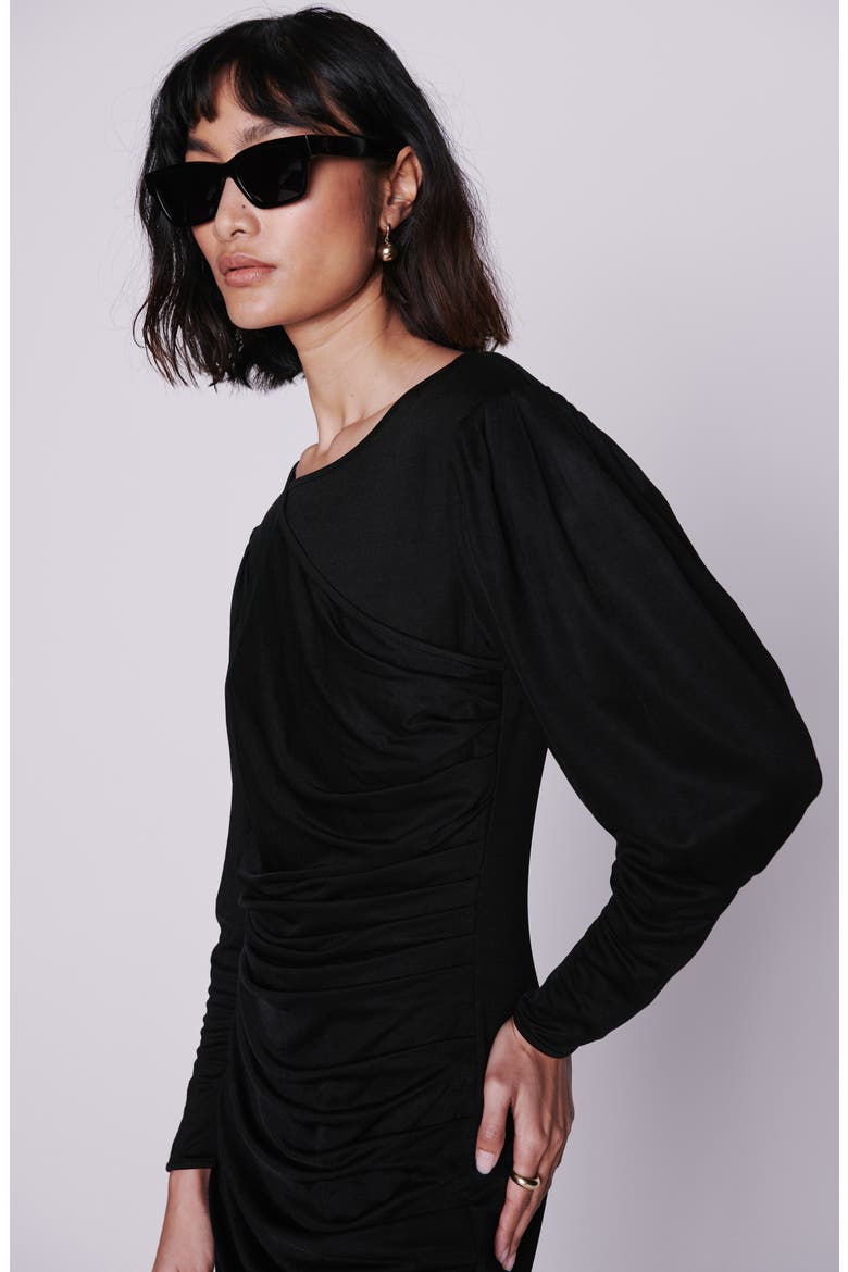 Alaia Ruched Minidress, Alternate, color, BLACK