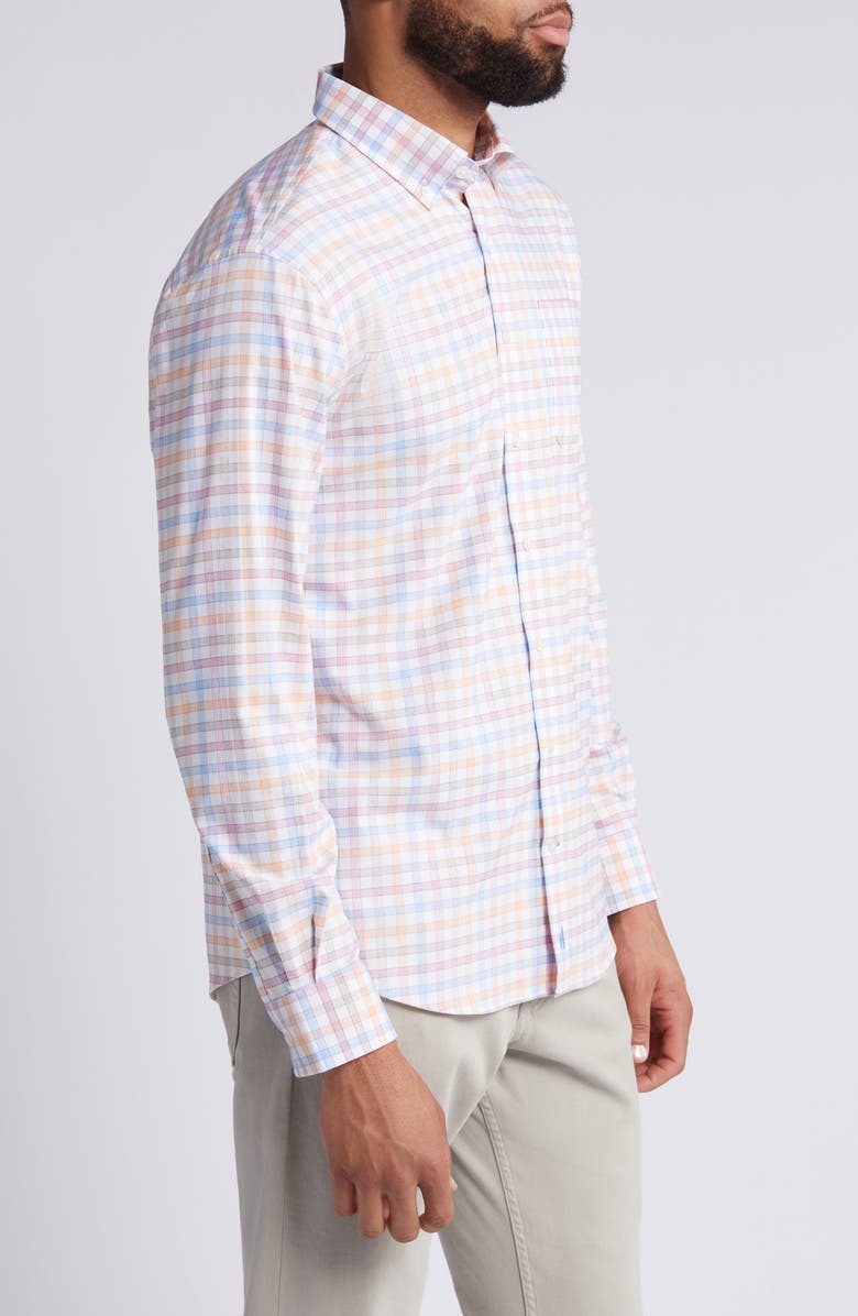 johnnie-O Scull Check Performance Button-Down Shirt, Alternate, color, 