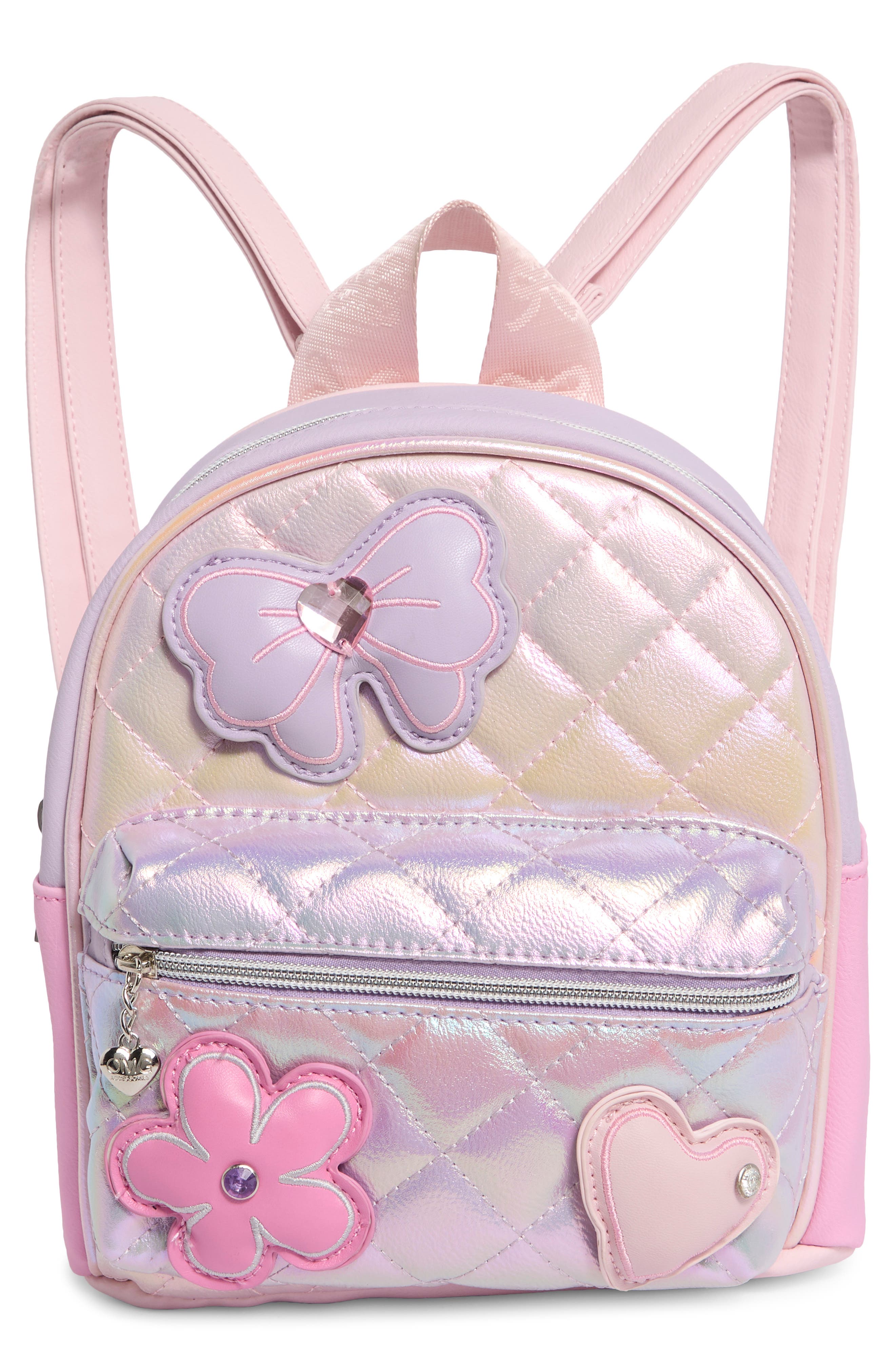 Bow Appliqué Quilted Mini Backpack