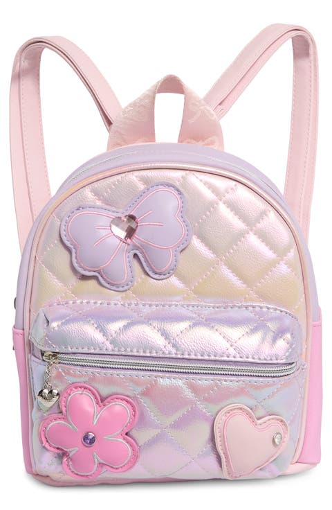 Bow Appliqué Quilted Mini Backpack