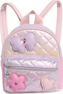 OMG Accessories Bow Appliqué Quilted Mini Backpack
