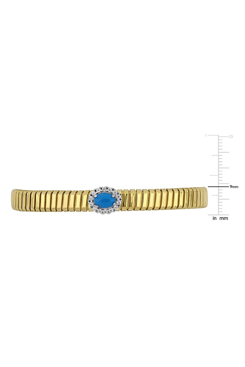 Stone & Cubic Zirconia Bangle Bracelet, Alternate, color, Turquoise
