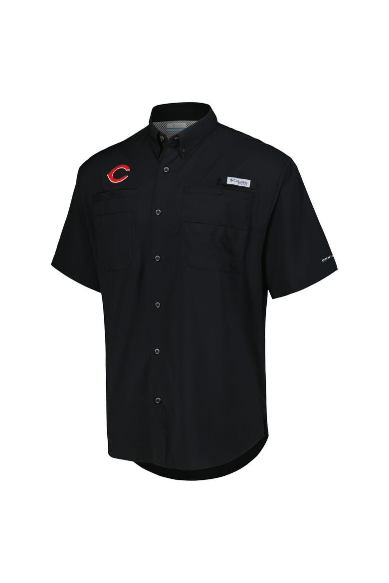Men's Columbia Black Cincinnati Reds Tamiami Omni-Shade Button-Down Shirt, Alternate, color, Black