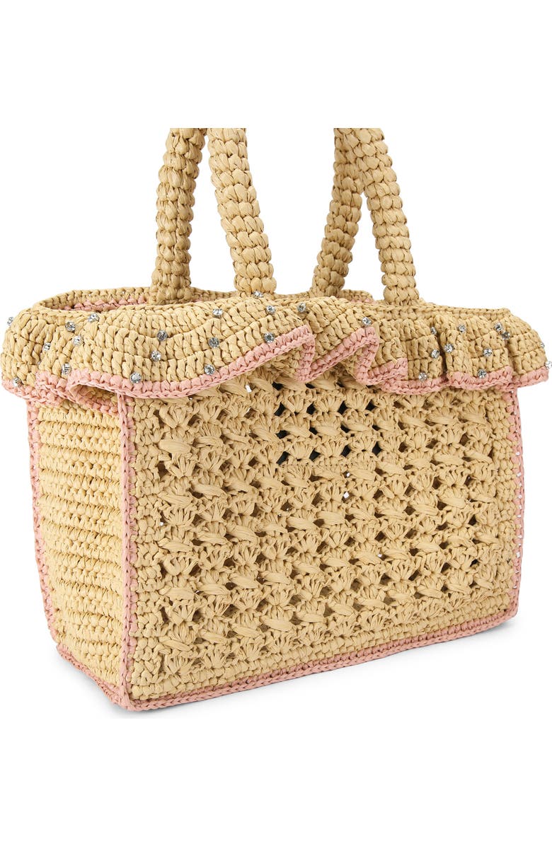 Kurt Geiger London Ruffle Woven Tote, Alternate, color, Open Beige