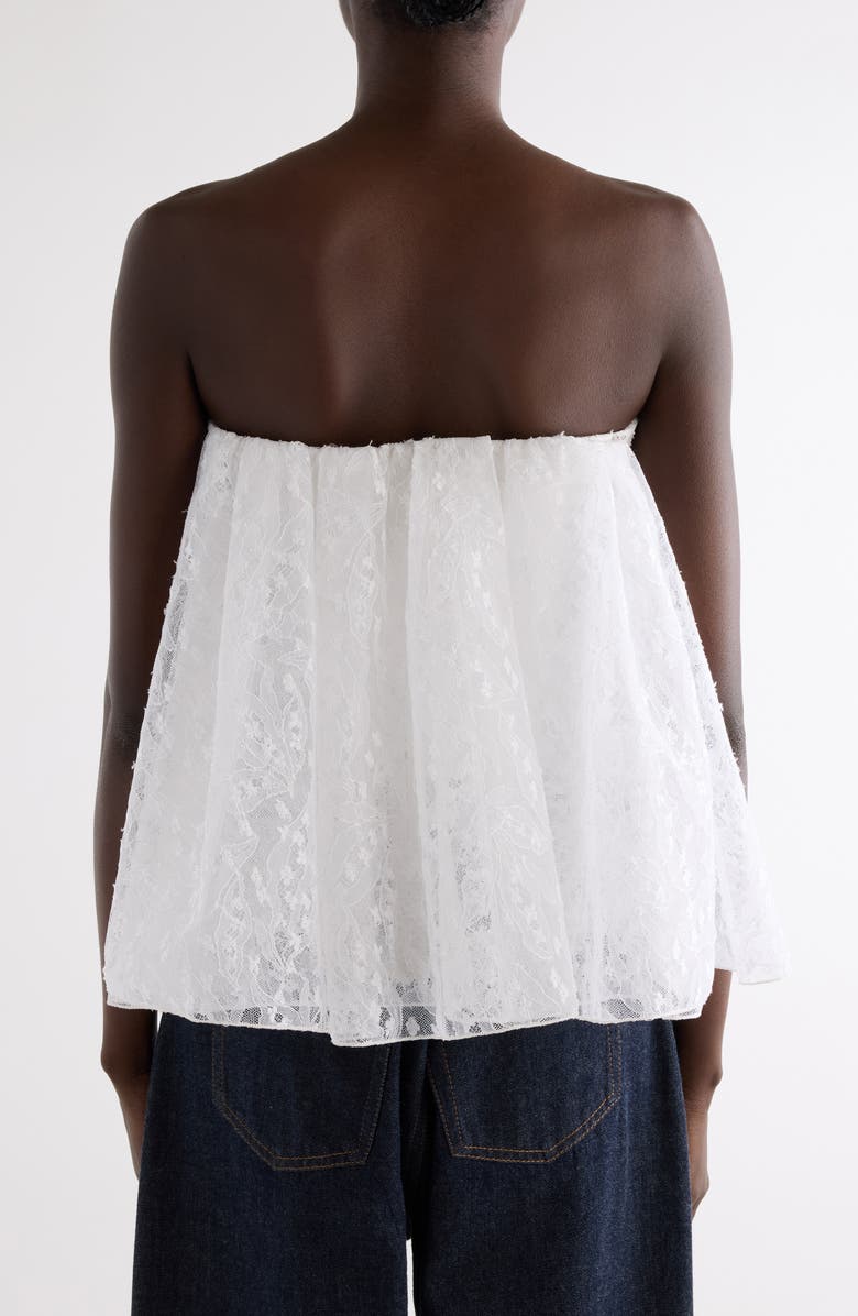 Givenchy Cape Back Lace Bustier Top, Alternate, color, White