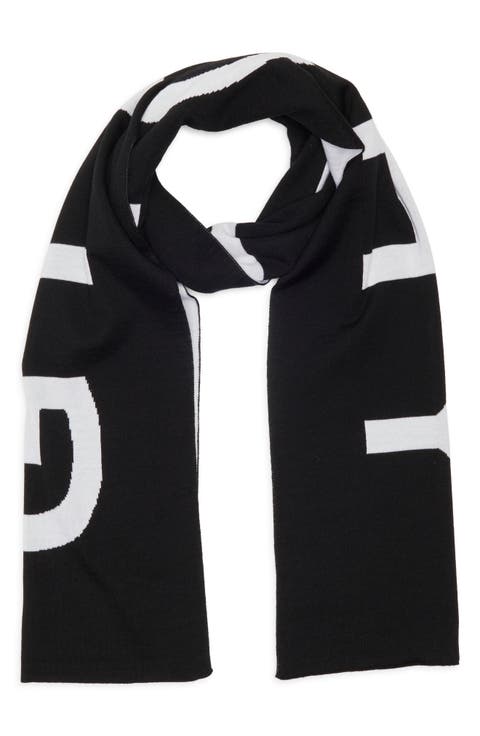 Intarsia Logo Wool Scarf