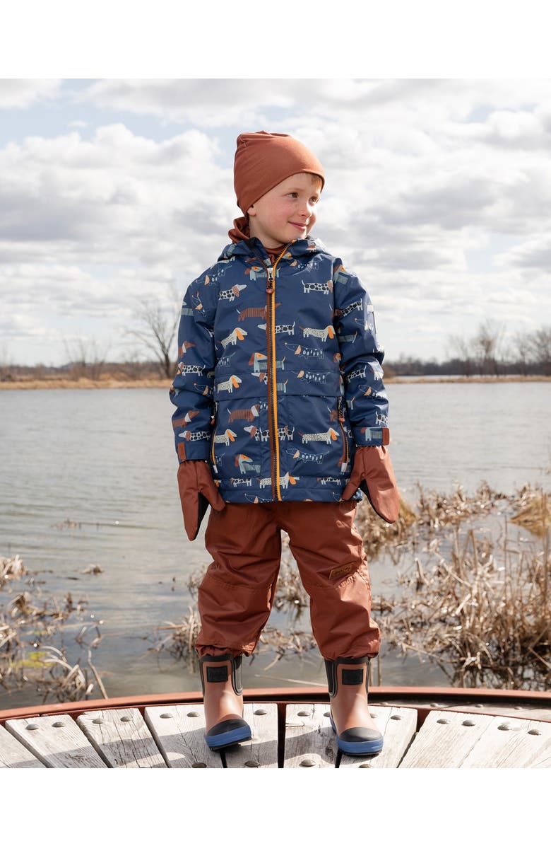 Deux par Deux 3-in-1 Two-Piece Mid-Season Dog Print Outerwear Set, Alternate, color, Blue Printed Dogs