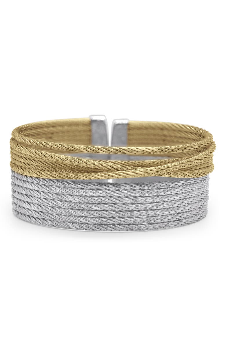 ALOR<sup>®</sup> Two-Tone Stacked Cable Cuff Bracelet, Main, color,