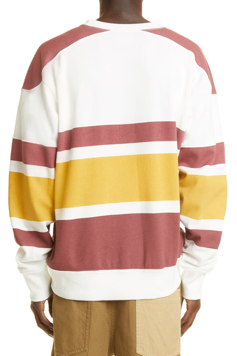 Meyoan Logo Stripe Sweatshirt, Alternate, color, BURGUNDY