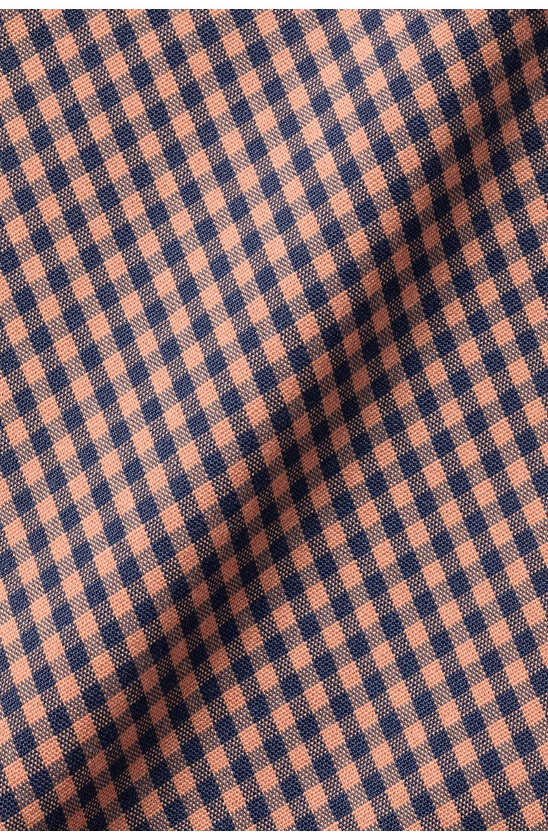 Charles Tyrwhitt Slim Fit Light Button-Down Collar Non-Iron Stretch Poplin Mini Gingham Short Sleeve Shirt, Alternate, color, Light Coral Pink