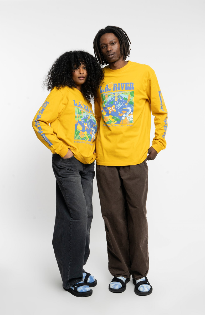Parks Project Welcome to LA River Long Sleeve Tee, Alternate, color, Maize Yellow