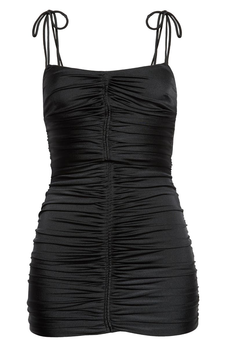 LaQuan Smith Ruched Body-Con Dress, Alternate, color, Black